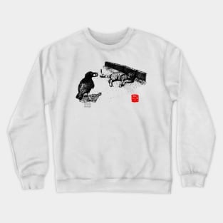 Urban Wildlife - Crow and Cat Crewneck Sweatshirt